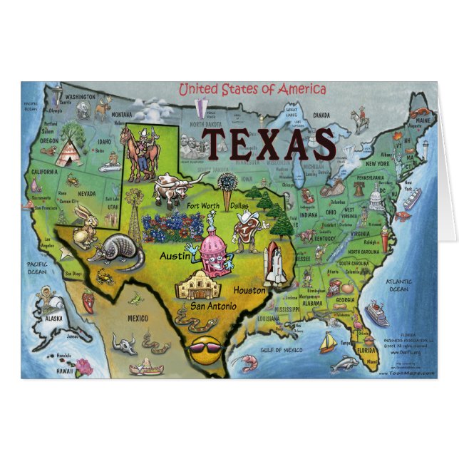 TX USA Map (Vorderseite (Horizontal))