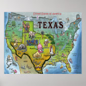 TX USA Map Poster (Vorne)