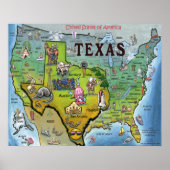 TX USA Map Poster (Vorne)
