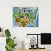 TX USA Map Poster (Heimbüro)