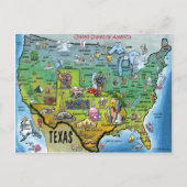 TX USA Map Postkarte (Vorderseite)