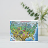 TX USA Map Postkarte (Stehend Vorderseite)