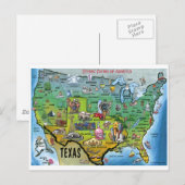 TX USA Map Postkarte (Vorne/Hinten)