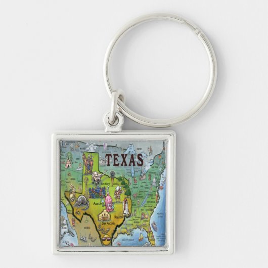 TX USA Map Schlüsselanhänger (Vorne)