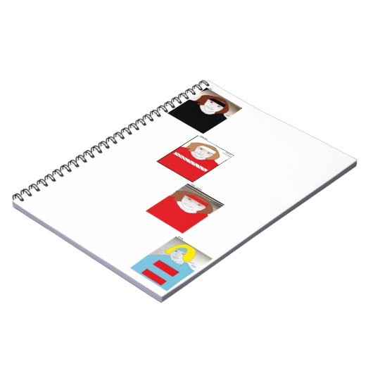 "Ty, Gabriel, John James und Nick" Zeichnend Notizblock (Linke Seite)