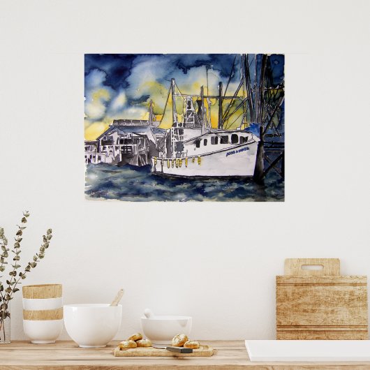 tybee_Insel_boat Poster (Küche)