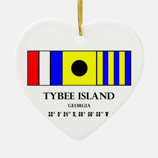 Tybee Insel-Seeflagge Keramikornament (Vorne)