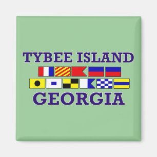 Tybee Insel-Seeflagge - quadratischer Magnet