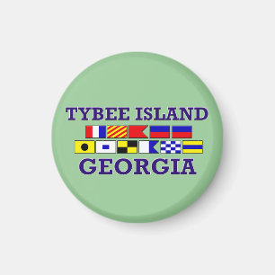 Tybee Insel-Seeflagge - runder Magnet