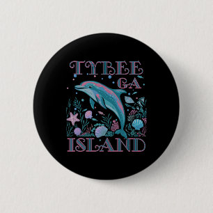 Tybee Island Ga Delfinliebhaber Bunter Strand Souv Button