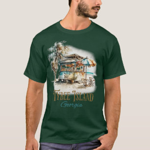 Tybee Island GA Tiki Bar Beach Wasserfarben-Design T-Shirt