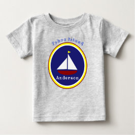 Tybee Island Georgia Cute Sailboat with Name Baby T-shirt