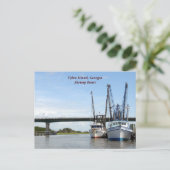 Tybee Island Georgia Fischerboote Postkarte (Stehend Vorderseite)