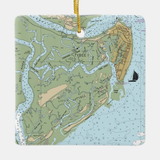 Tybee Island Georgia Keramikornament (Vorderseite)