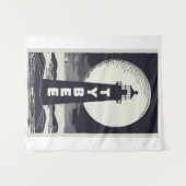 Tybee Island Georgia Lighthouse Moon Wandteppich (Vorderseite (Horizontal))