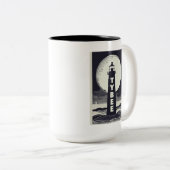 Tybee Island Georgia Lighthouse Moon Zweifarbige Tasse (VorderseiteRechts)