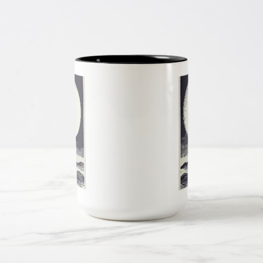 Tybee Island Georgia Lighthouse Moon Zweifarbige Tasse (Mittel)