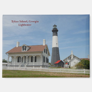 Tybee Island Georgia Lighthouse Postcard Magnet