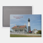 Tybee Island Georgia Lighthouse Postcard Magnet (Vorderseite/Rückseite)