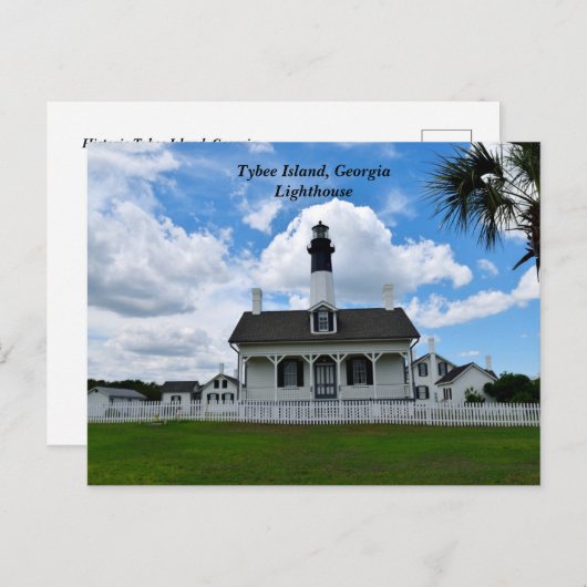 Tybee Island, Georgia Lighthouse Postkarte (Vorne/Hinten)