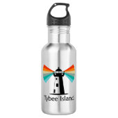 Tybee Island Georgia Lighthouse Rainbow Edelstahlflasche (Vorderseite)