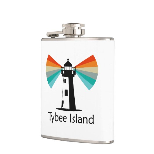 Tybee Island Georgia Lighthouse Rainbow Flachmann (Links)