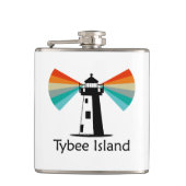 Tybee Island Georgia Lighthouse Rainbow Flachmann (Vorderseite)