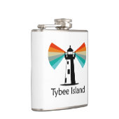 Tybee Island Georgia Lighthouse Rainbow Flachmann (Rechts)