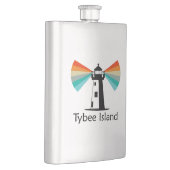 Tybee Island Georgia Lighthouse Rainbow Flachmann (Rechts)