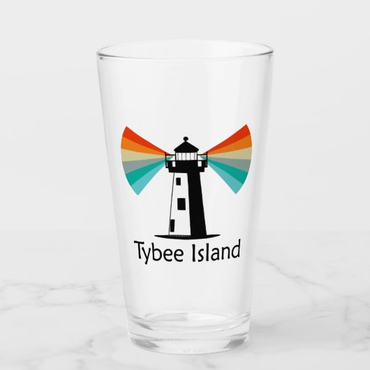 Tybee Island Georgia Lighthouse Rainbow Glas (Vorderseite)