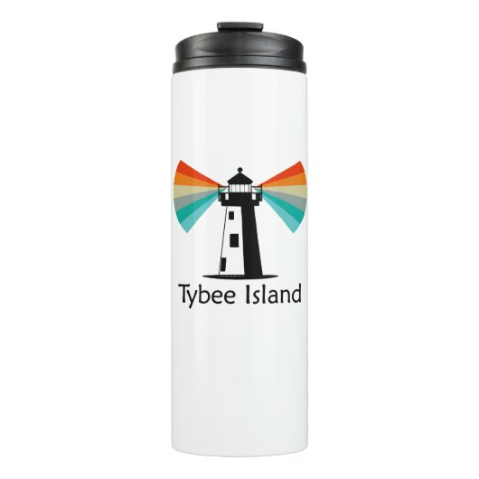 Tybee Island Georgia Lighthouse Rainbow Thermosbecher (Vorderseite)