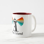 Tybee Island Georgia Lighthouse Rainbow Zweifarbige Tasse (VorderseiteRechts)
