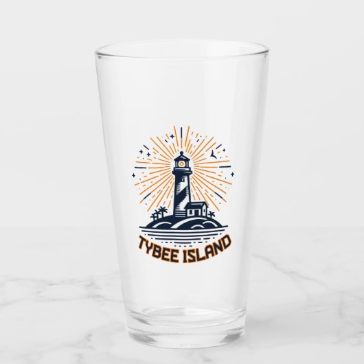 Tybee Island Georgia Lighthouse Sunrise Glas (Vorderseite)
