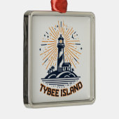 Tybee Island Georgia Lighthouse Sunrise Ornament Aus Metall (Rechts)