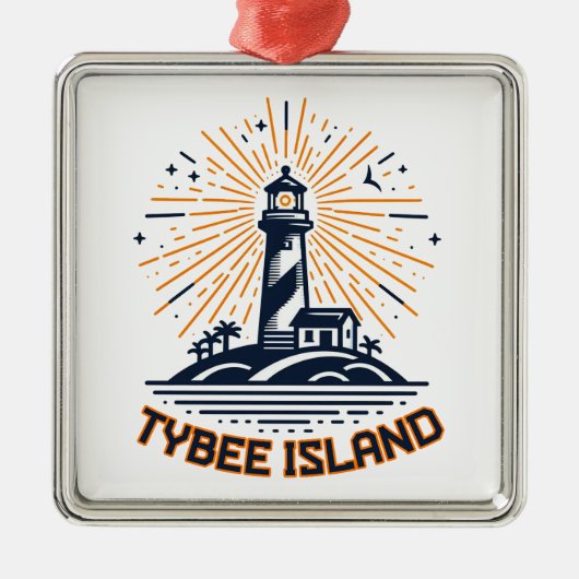 Tybee Island Georgia Lighthouse Sunrise Ornament Aus Metall (Vorne)