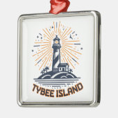 Tybee Island Georgia Lighthouse Sunrise Ornament Aus Metall (Links)