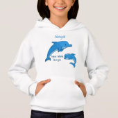 Tybee Island Georgia Niedlich Playful Blue Delphin Hoodie (Vorderseite)