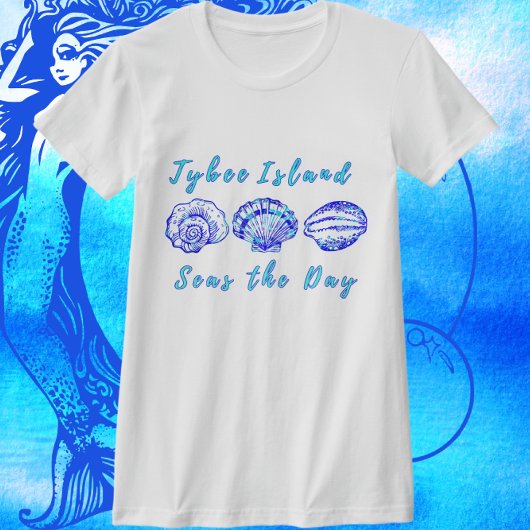 Tybee Island Georgia Seas the Day Hübsch Seashell T-Shirt