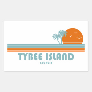 Tybee Island Georgia Sonnenpalmen Rechteckiger Aufkleber