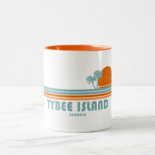 Tybee Island Georgia Sonnenpalmen Zweifarbige Tasse