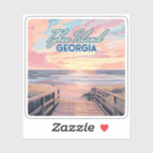 Tybee Island Georgia Sunrise Beach Savannah Aufkleber (Blatt)