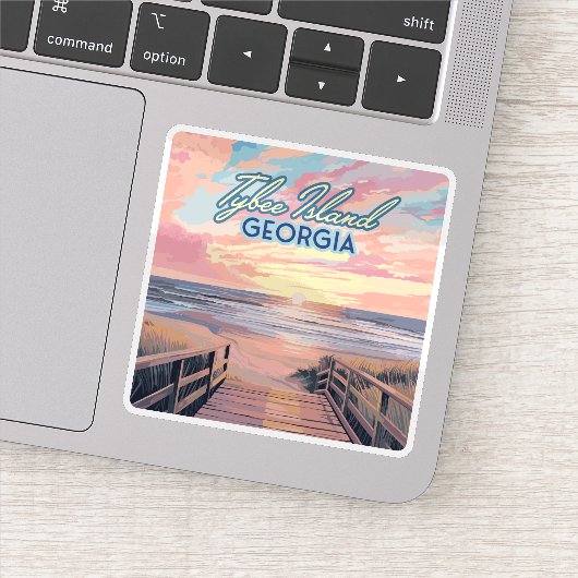 Tybee Island Georgia Sunrise Beach Savannah Aufkleber (Detail)