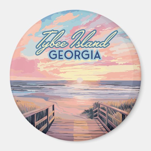 Tybee Island Georgia Sunrise Beach Savannah Magnet (Vorne)