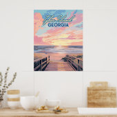 Tybee Island Georgia Sunrise Beach Savannah Poster (Küche)
