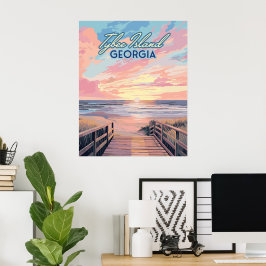 Tybee Island Georgia Sunrise Beach Savannah Poster