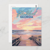 Tybee Island Georgia Sunrise Beach Savannah Postkarte (Vorne/Hinten)
