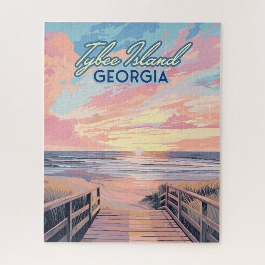 Tybee Island Georgia Sunrise Beach Savannah Puzzle (Vertikal)