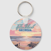 Tybee Island Georgia Sunrise Beach Savannah Schlüsselanhänger (Rückseite)