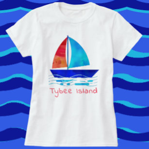Tybee Island Georgia Urlaub Wasserfarbensegler T-Shirt