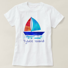 Tybee Island Georgia Urlaub Wasserfarbensegler T-Shirt